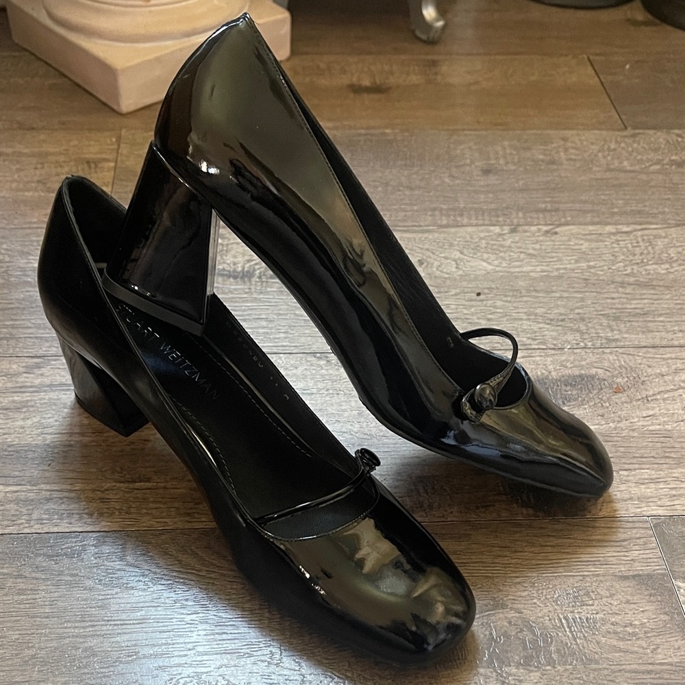 Stuart Weitzman Patent Leather Mary Jane Pump Black - Picture 8 of 8